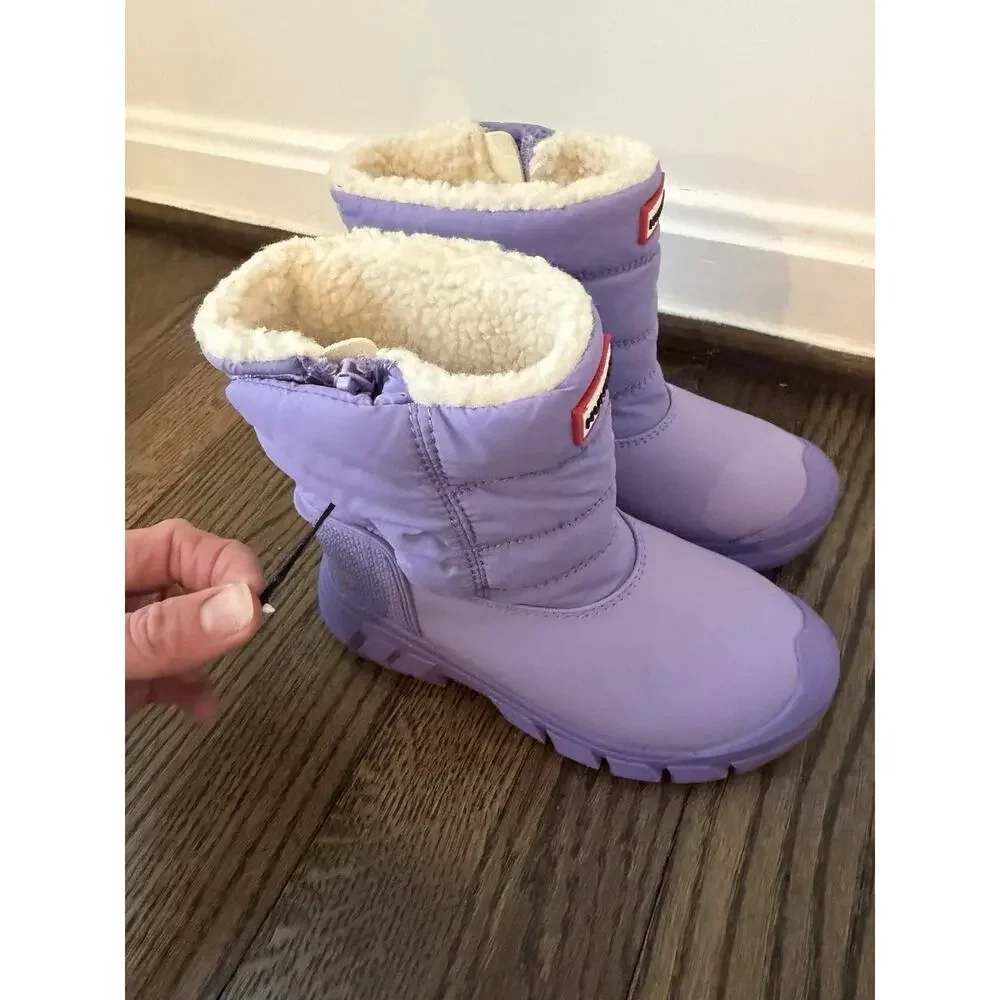 Hunter Kids Insulated Waterproof Sherpa Lined Snow Boots Purple Girls 10c NEW
